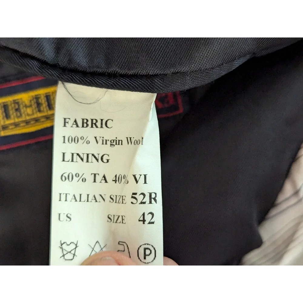 Onore Grande Moda Blazer Coat Mens Size 42 Single Breasted Virgin Wool Italy